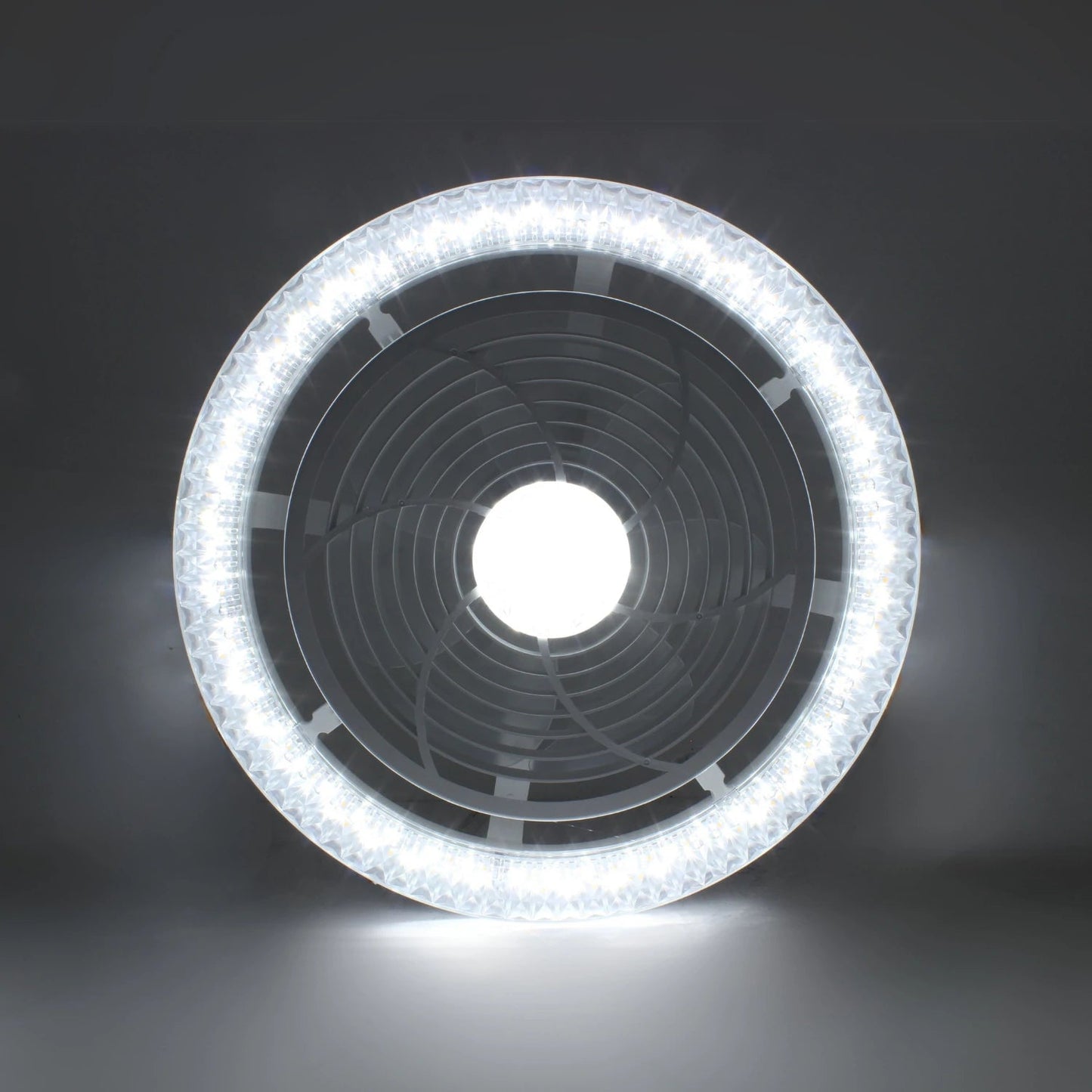 Lámpara de techo LED circular blanca 200W con ventilador integrado para iluminación y ventilación
