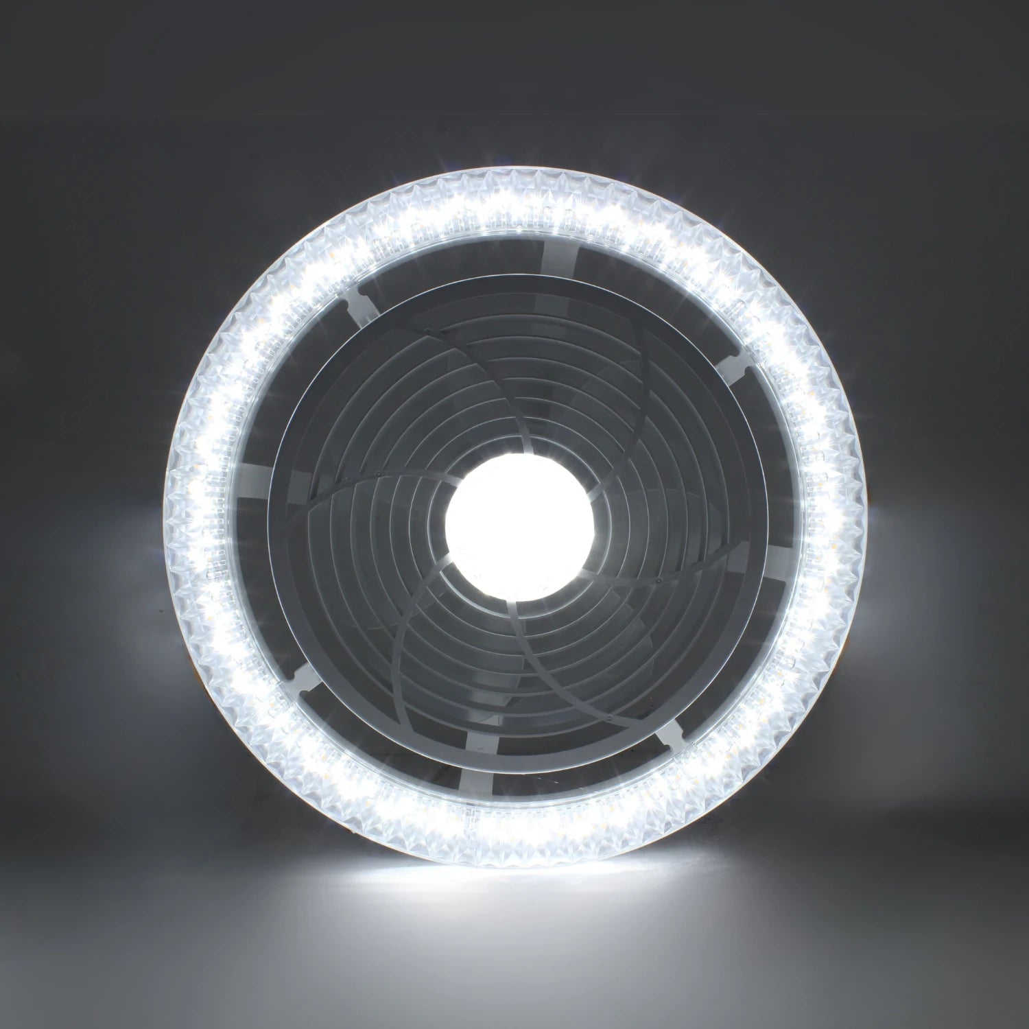 Lámpara de techo LED circular blanca 200W con ventilador integrado para iluminación y ventilación