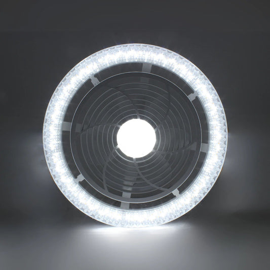 Lámpara de techo LED circular blanca 200W con ventilador integrado para iluminación y ventilación