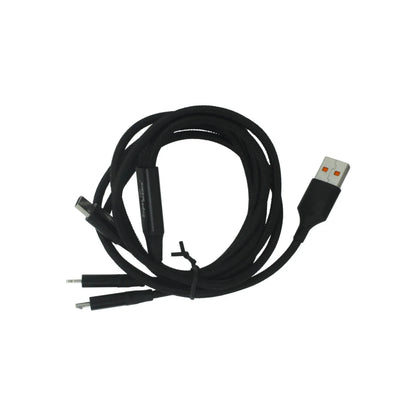 Cable de carga múltiple V8/Tipo C/IPHONE negro Super átomo SA2006A