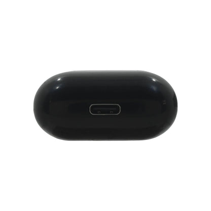 Estuche de carga negro para audífonos inalámbricos con puerto USB-C, diseño compacto