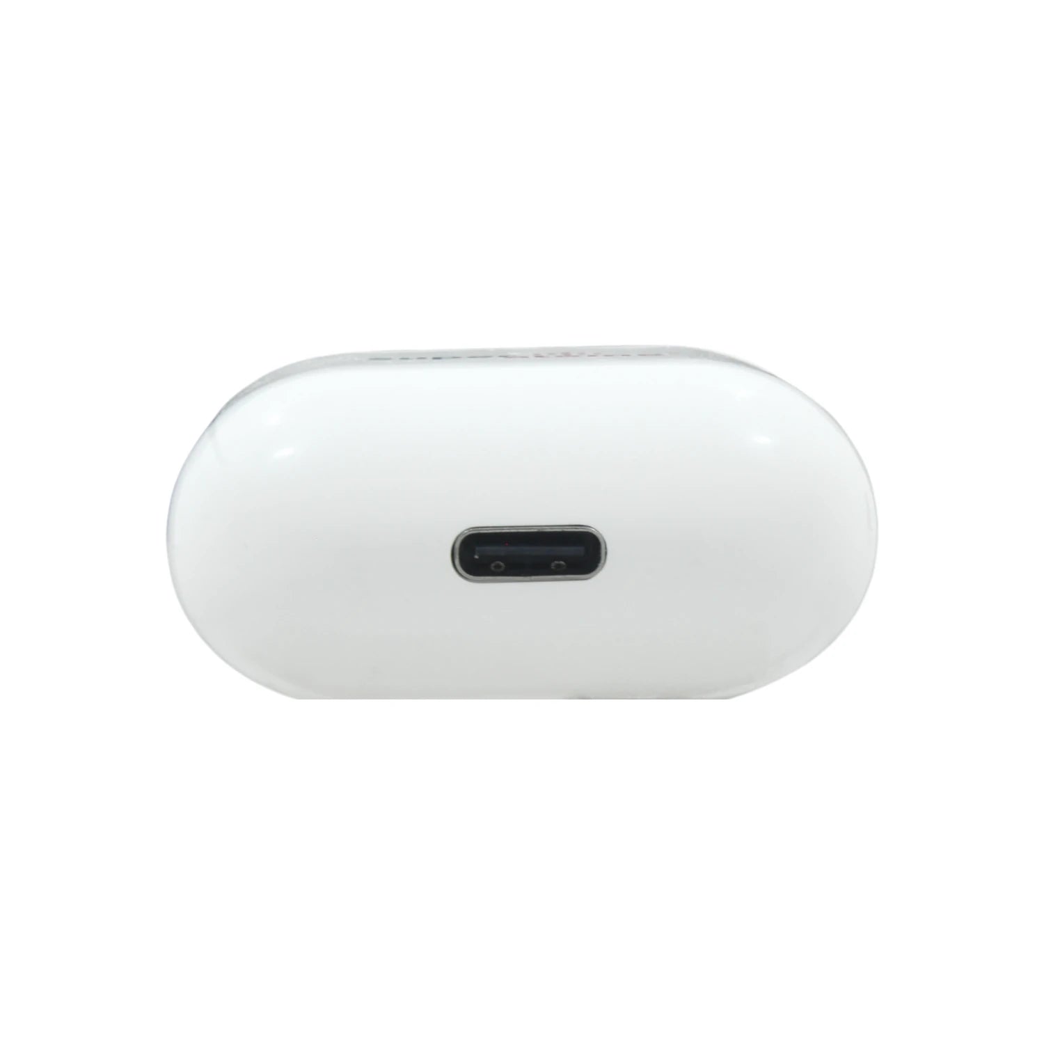 Estuche de carga blanco para audífonos inalámbricos con puerto USB-C