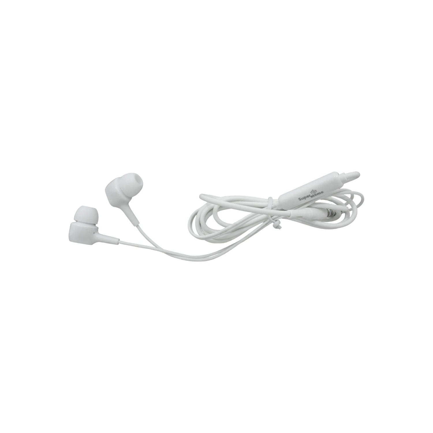Audífonos in-ear manos libres blancos Super átomo con micrófono integrado