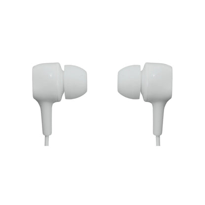 Audífonos in-ear manos libres blancos con cable para escuchar audio