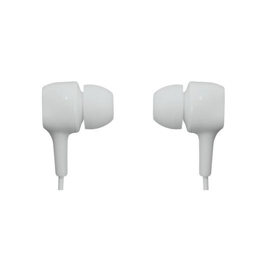 Audífonos in-ear manos libres blancos con cable para escuchar audio