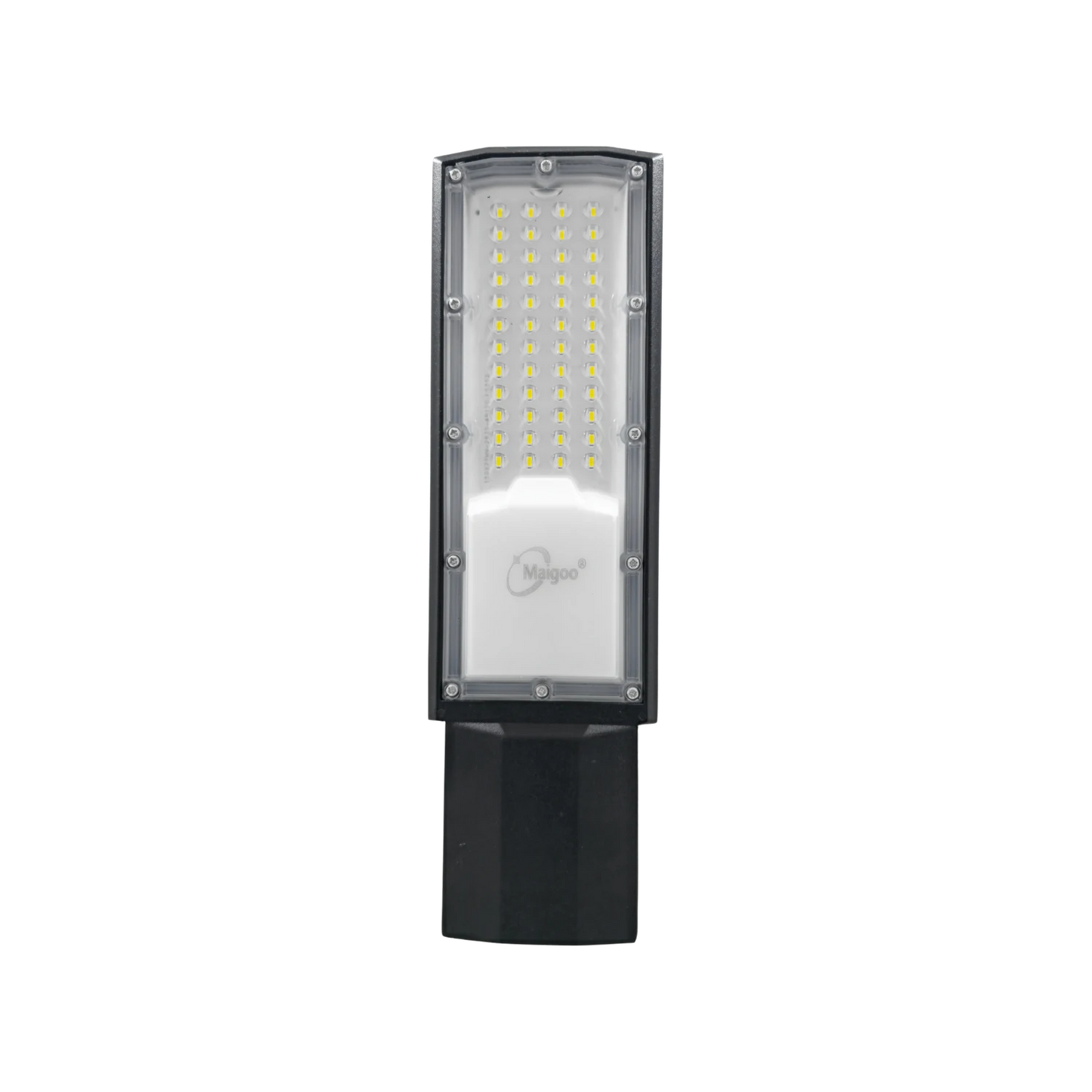 Lámpara suburbana LED Maigoo 50W con fotocelda, luminaria exterior negra para alumbrado público