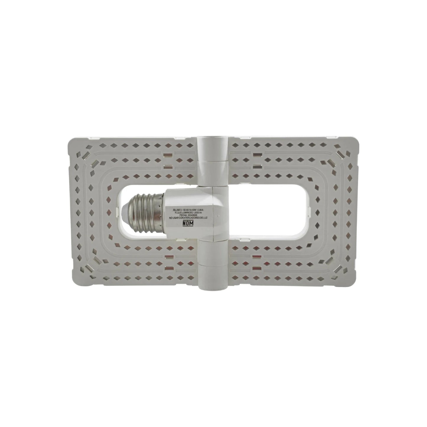 Lámpara LED plegable blanca 48W, 4000lm, con rosca E27 y paneles ajustables para iluminación brillante