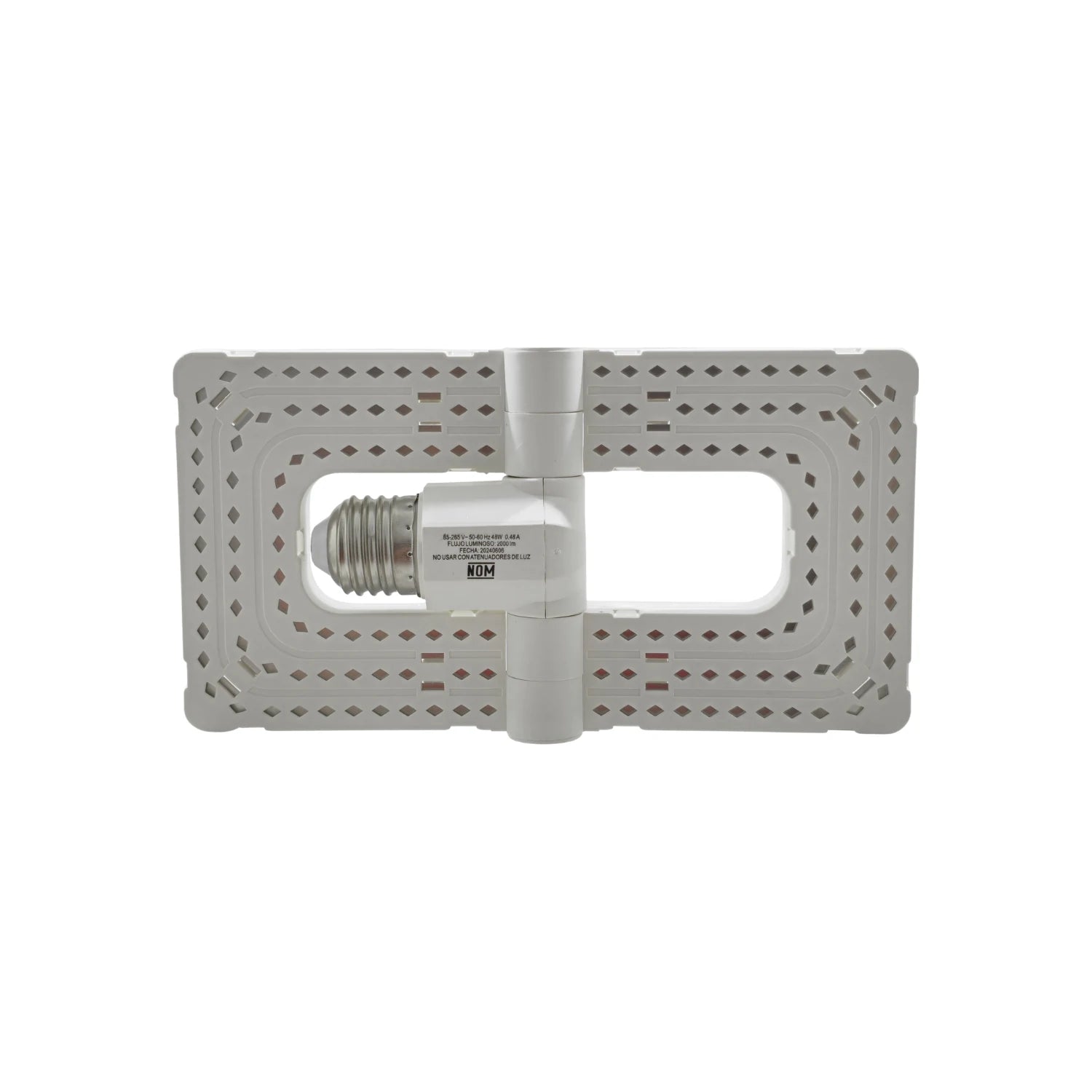 Lámpara LED plegable blanca 48W, 4000lm, con rosca E27 y paneles ajustables para iluminación brillante