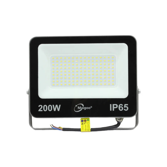 Reflector LED Maigoo 200W SMD negro IP65 para exterior, foco potente de alta iluminación