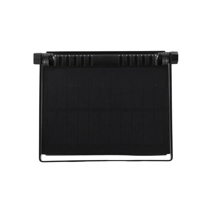 Reflector solar negro con panel fotovoltaico, cuerpo de luz y soporte para exteriores.