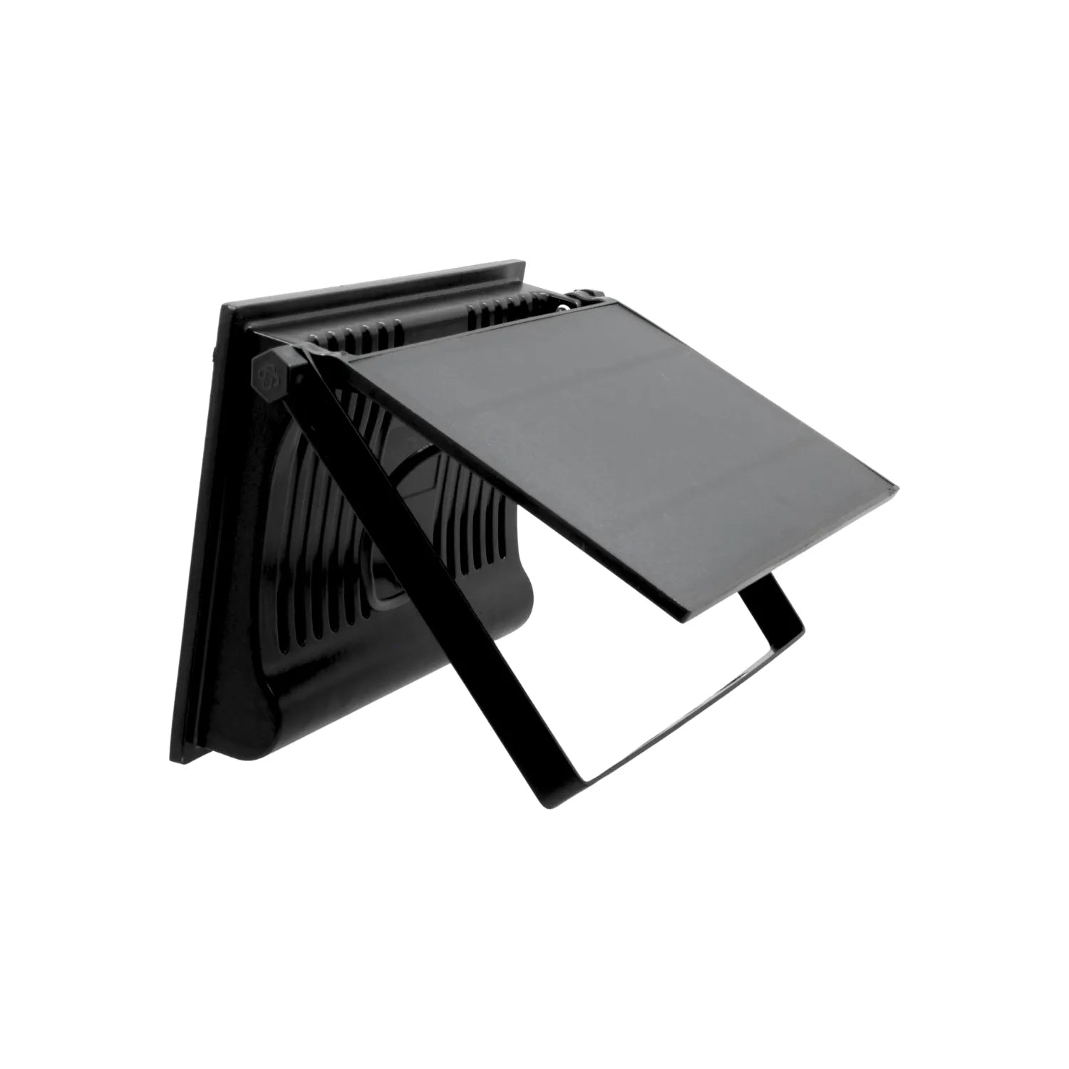 Reflector solar LED negro 300W con soporte ajustable para iluminación exterior