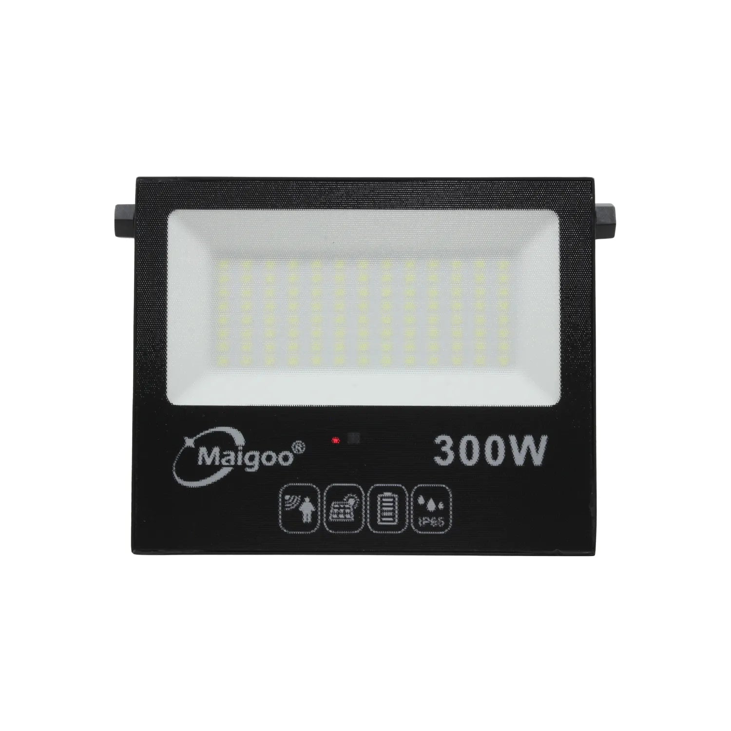 Reflector solar Maigoo 300W negro, LED, con sensor de movimiento y protección IP65 para exteriores