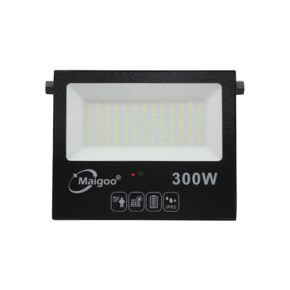 Reflector solar Maigoo 300W negro, LED, con sensor de movimiento y protección IP65 para exteriores