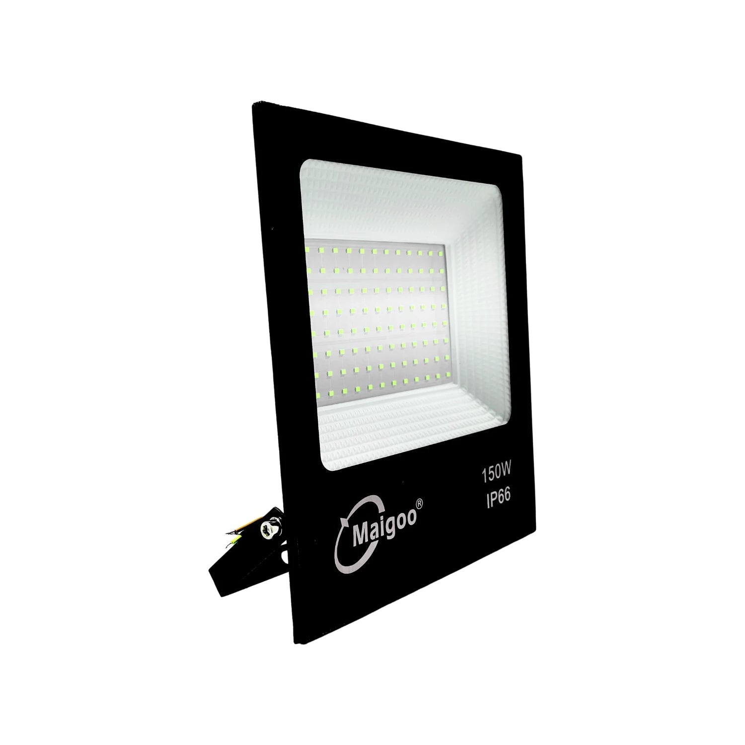 Reflector LED Maigoo 150W IP66, color negro, ideal para iluminación exterior de uso rudo y alta potencia