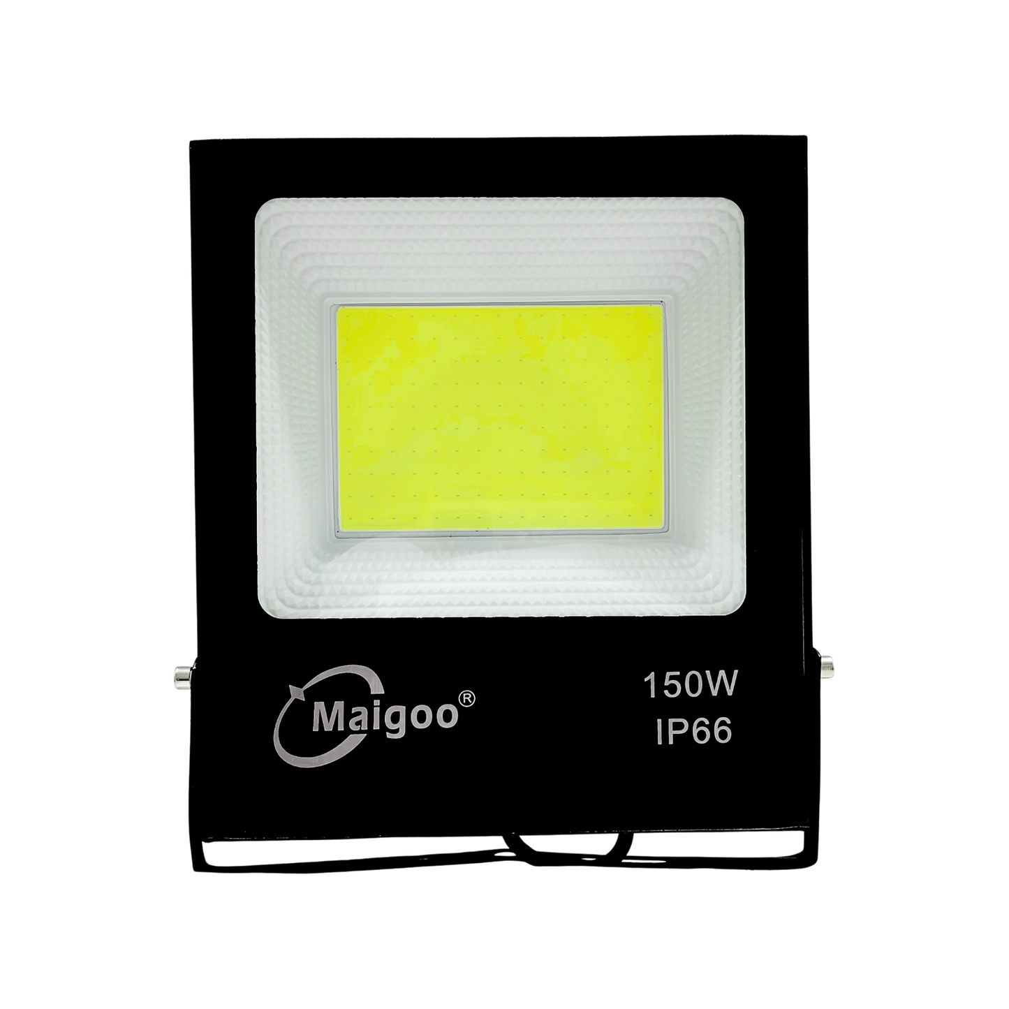 Reflector LED Maigoo 150W negro IP66 uso rudo, potente luz blanca fría COB para exteriores