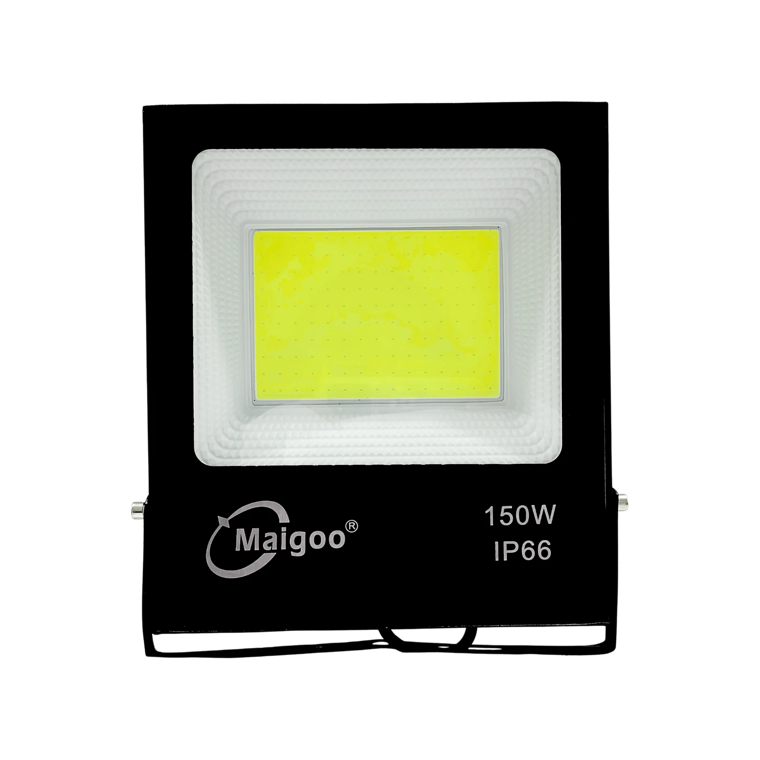 Reflector LED Maigoo 150W negro IP66 uso rudo, potente luz blanca fría COB para exteriores