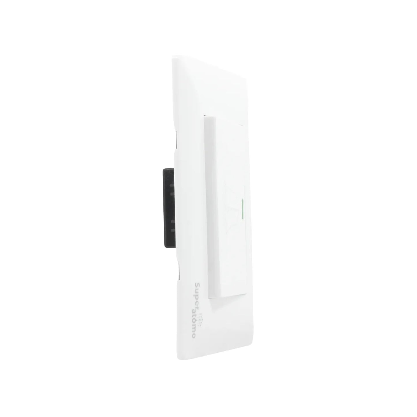 Placa botón de timbre blanca Super átomo, perfil lateral delgado, para instalación en pared, diseño minimalista.