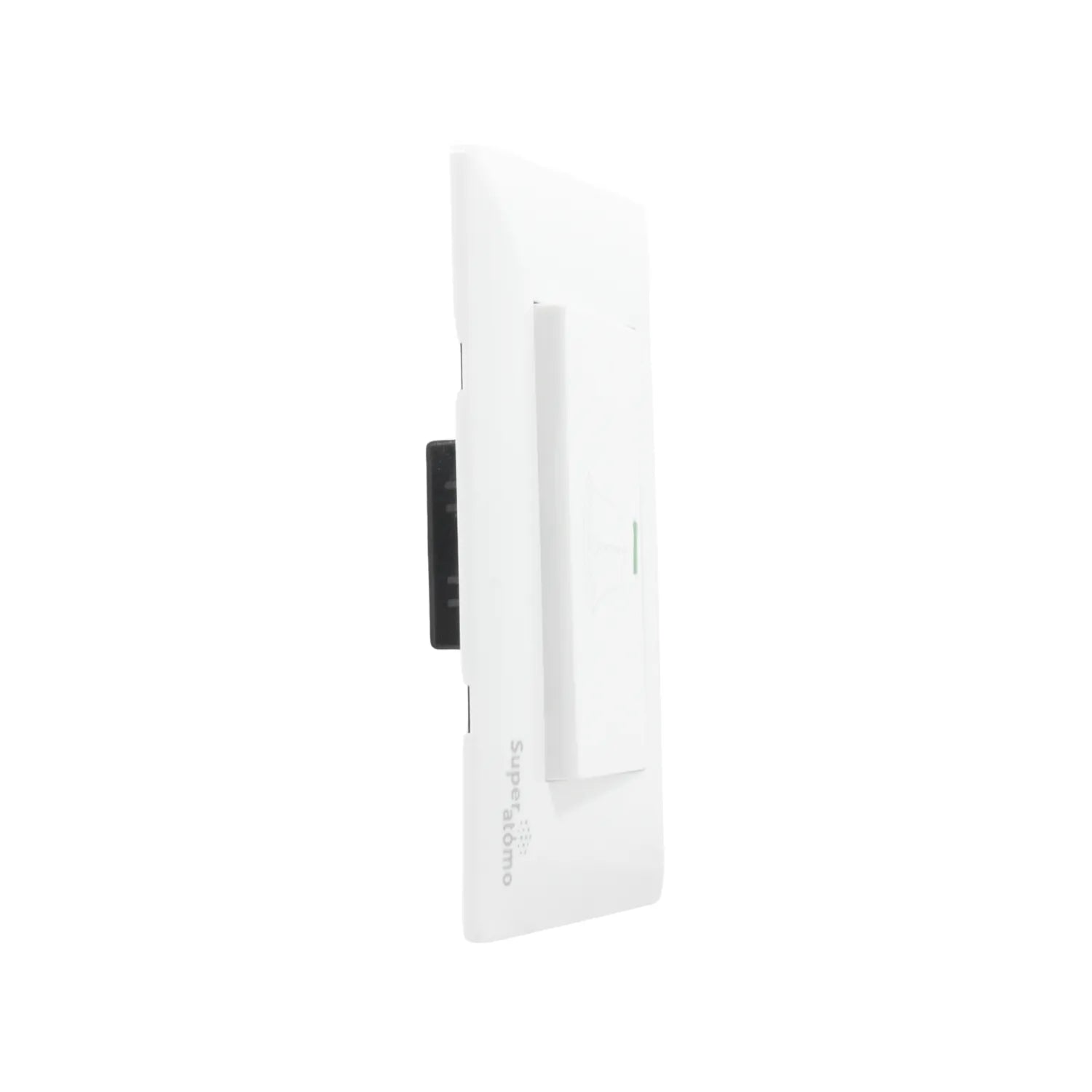 Placa botón de timbre blanca Super átomo, perfil lateral delgado, para instalación en pared, diseño minimalista.