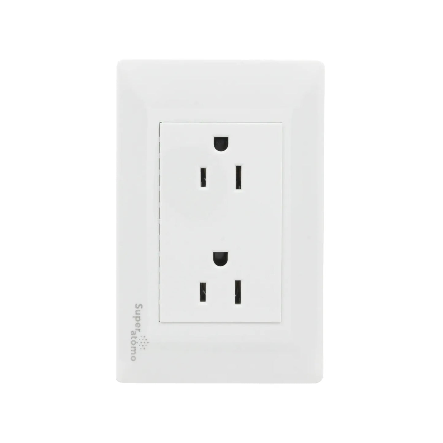 Placa eléctrica blanca Super átomo con 2 contactos para tomacorrientes duplex de pared