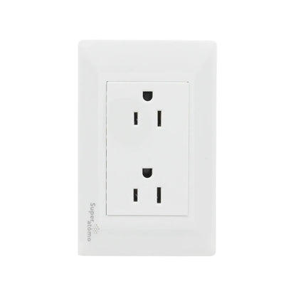 Placa eléctrica blanca Super átomo con 2 contactos para tomacorrientes duplex de pared