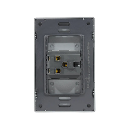 Placa eléctrica Super átomo de 1 contacto, 15A 127V~, color gris, uso residencial.