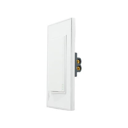 Placa de apagador de escalera blanco átomo con indicadores LED, diseño moderno y terminales doradas