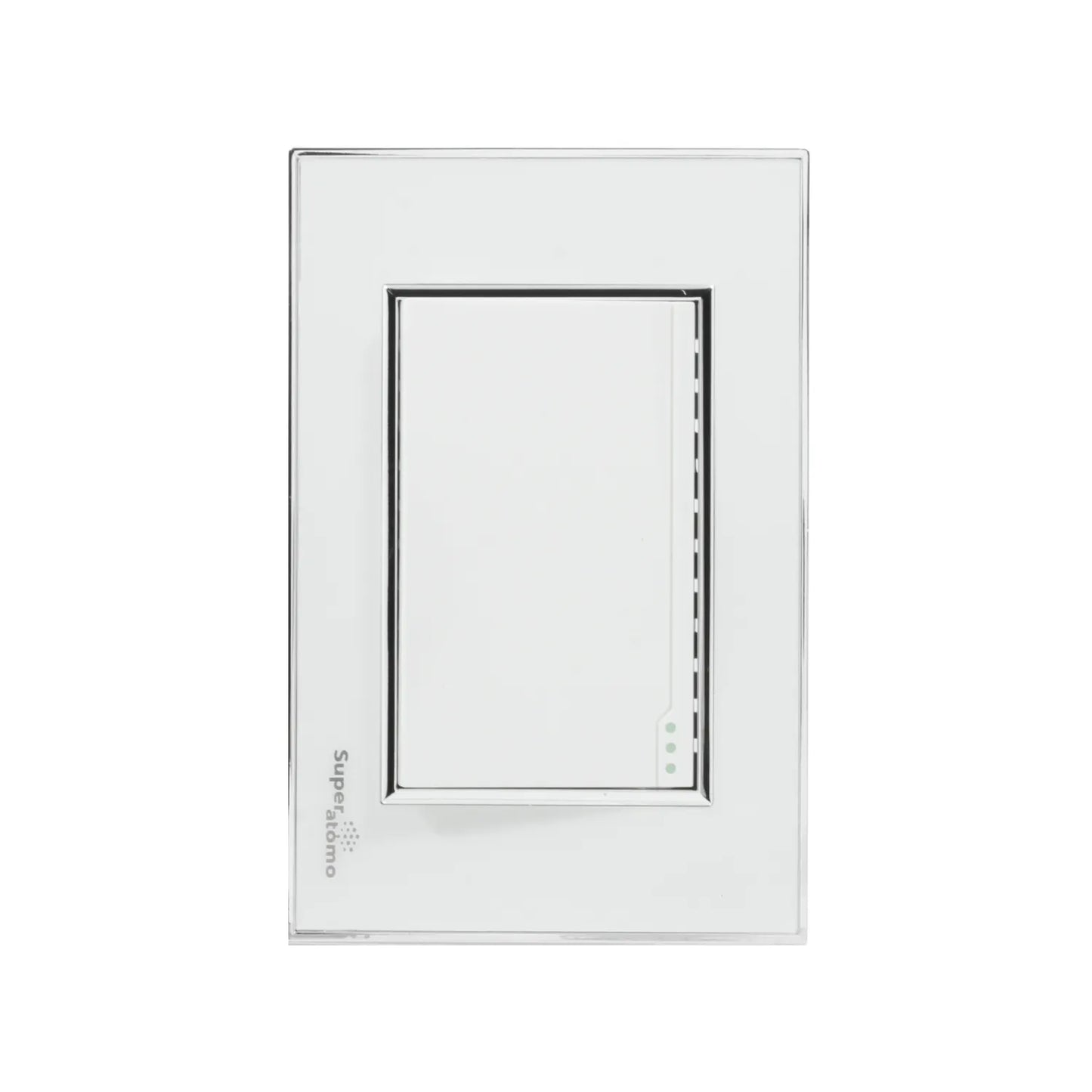 Placa interruptor de luz Super átomo, 1 apagador escalera blanco moderno, diseño minimalista