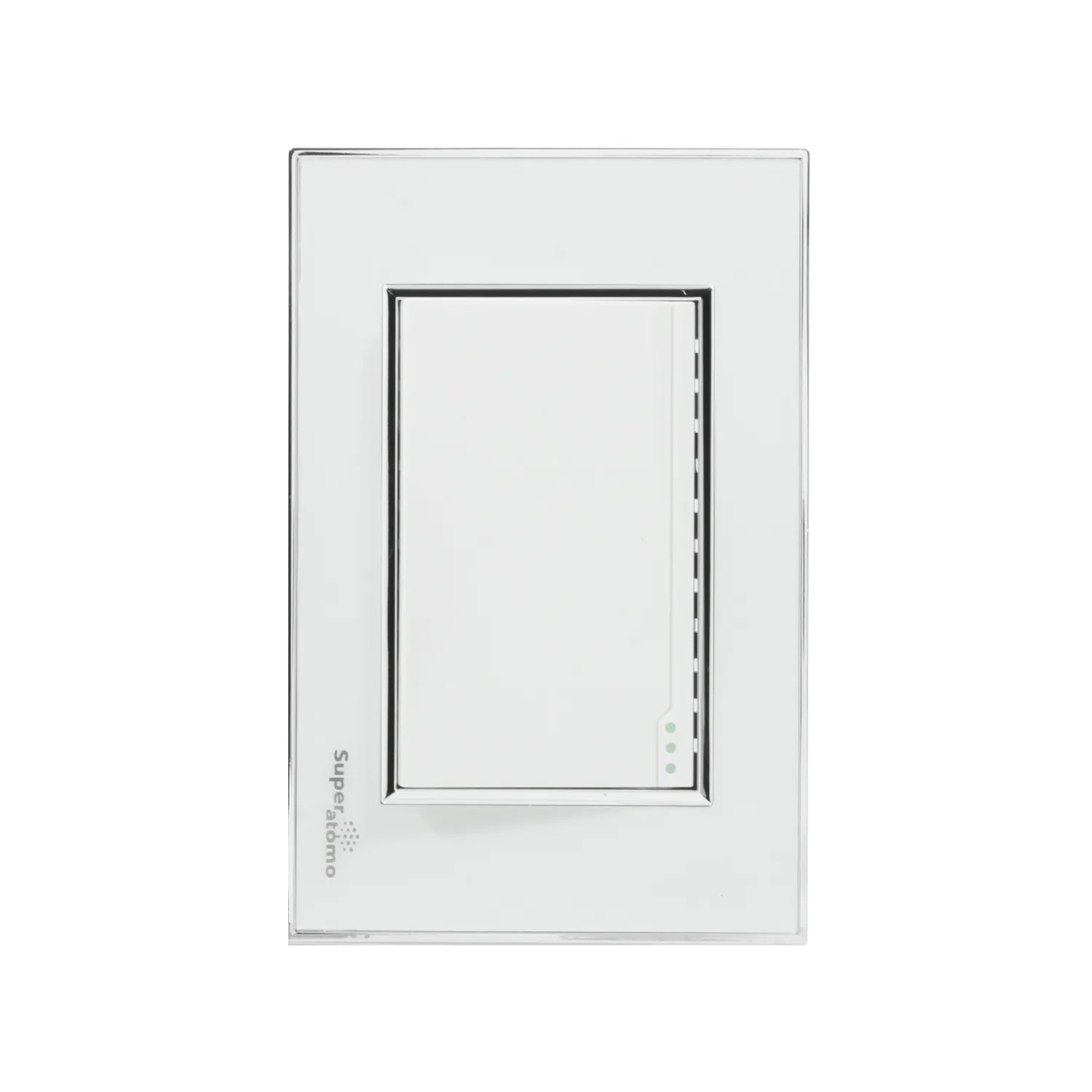 Placa interruptor de luz Super átomo, 1 apagador escalera blanco moderno, diseño minimalista