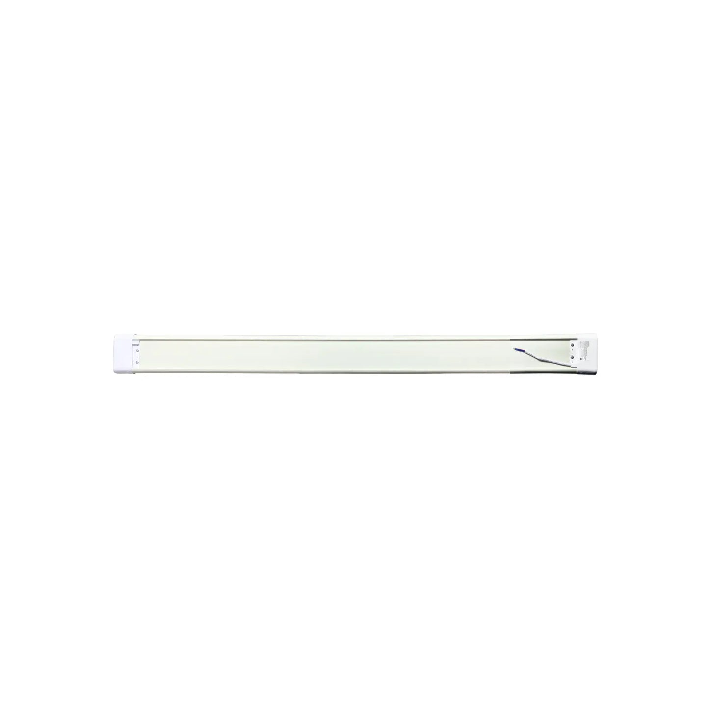 Lámpara de gabinete LED lineal de 120 cm blanca, ideal para iluminación bajo mueble o vitrina, diseño delgado.