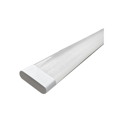 Lámpara LED lineal blanca con difusor texturizado para gabinete o bajo mueble, iluminación moderna