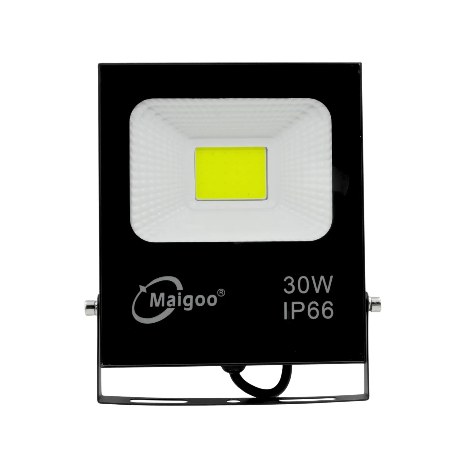 Reflector LED negro Maigoo 30W IP66 para exterior uso rudo con soporte ajustable