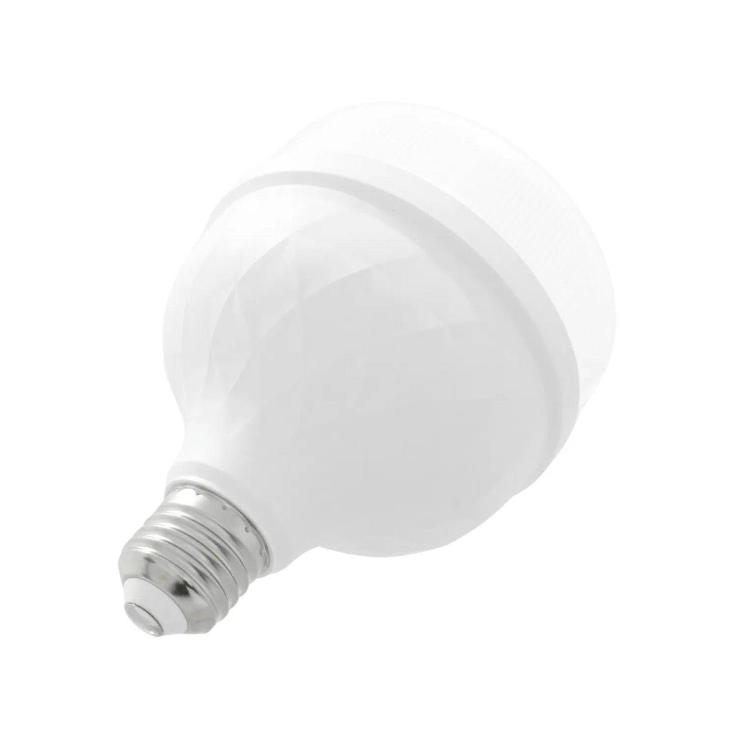 Bombilla LED blanca de casquillo E27 con difusor opal facetado para iluminación eficiente