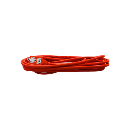 Cable de extensión eléctrico color naranja de 3 tomas con conector múltiple para uso en interiores y exteriores