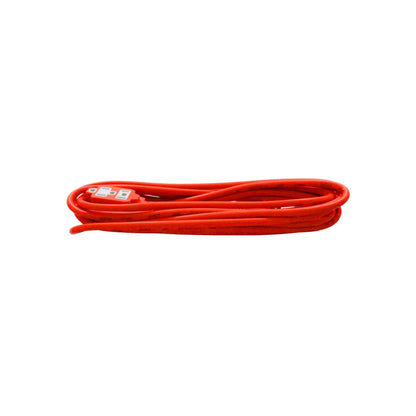 Extensión eléctrica color naranja de 3 contactos para uso interior con cable resistente de alta visibilidad