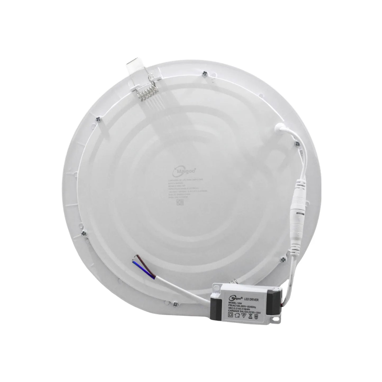 Foco LED empotrable Maigood redondo 18W blanco, con driver y resortes para falso techo