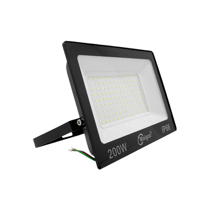 Reflector LED 200W Maigoo negro exterior IP66 para iluminación de alta potencia y resistencia a la intemperie.
