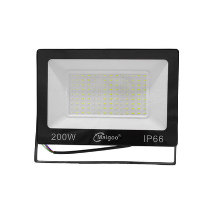 Proyector LED Maigoo 200W exterior IP66 color negro iluminación potente para fachadas y jardines