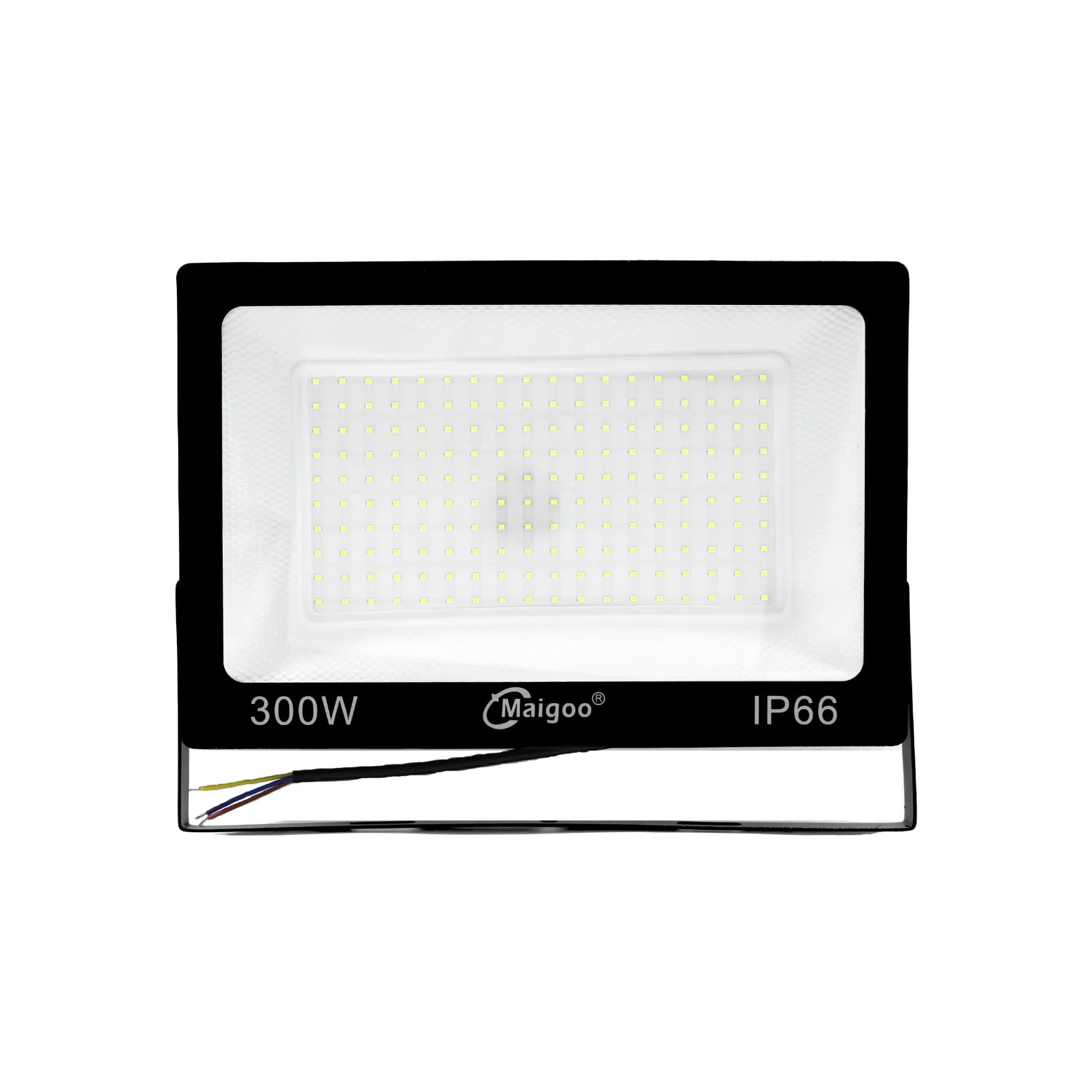 Reflector LED Maigoo 300W IP66 negro de alta potencia para iluminación exterior industrial y fachadas