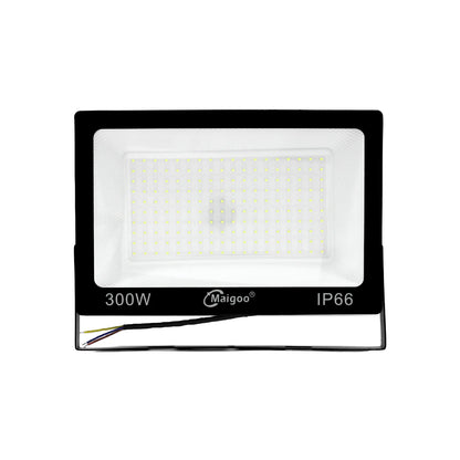 Reflector LED Maigoo 300W IP66 negro de alta potencia para iluminación exterior industrial y fachadas