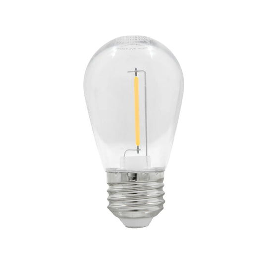 Ampolleta LED filamento S14 con base E27 y vidrio transparente para iluminación decorativa vintage