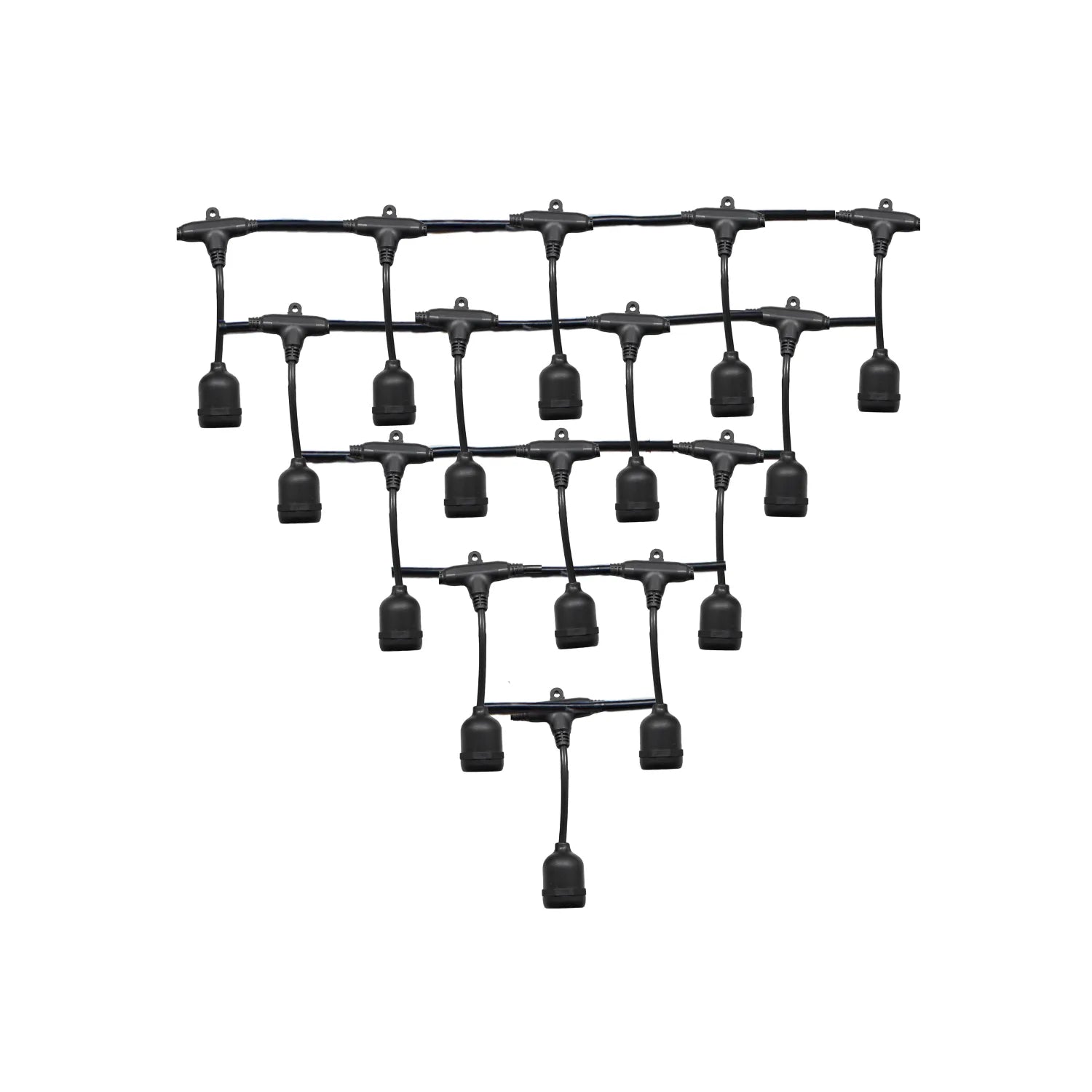 Guirnalda de luces negra con soquetes colgantes para exterior impermeable ideal para decoración de terrazas y eventos