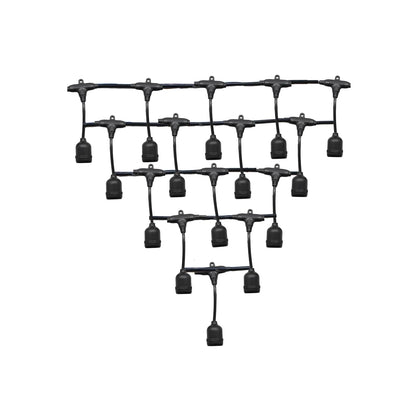Guirnalda de luces negra con soquetes colgantes para exterior impermeable ideal para decoración de terrazas y eventos