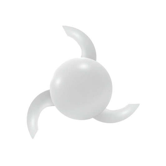 Lámpara LED de techo tipo ventilador blanco con 3 aspas curvas diseño minimalista moderno para interiores.