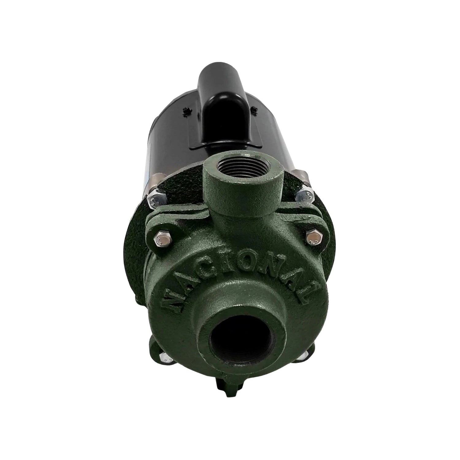 Bomba de agua centrífuga NACIONAL verde oscuro, motor y conexiones roscadas