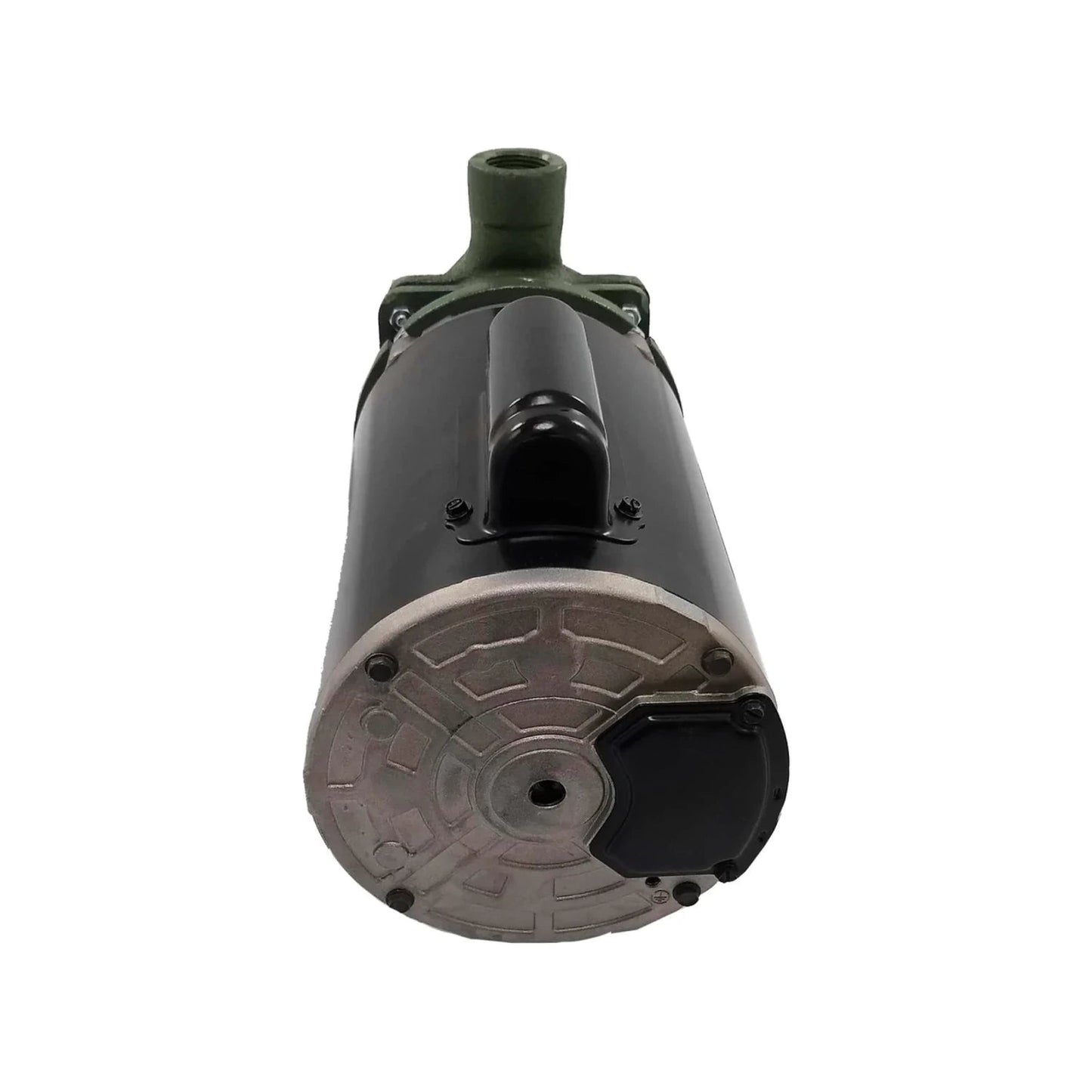 Bomba centrífuga eléctrica de 1.5 HP, color negro con conexiones verdes, para bombeo de agua