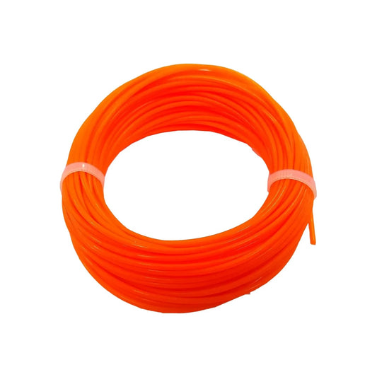Hilo para desbrozadora 2.00mm x 12m, línea de corte redonda naranja en rollo.
