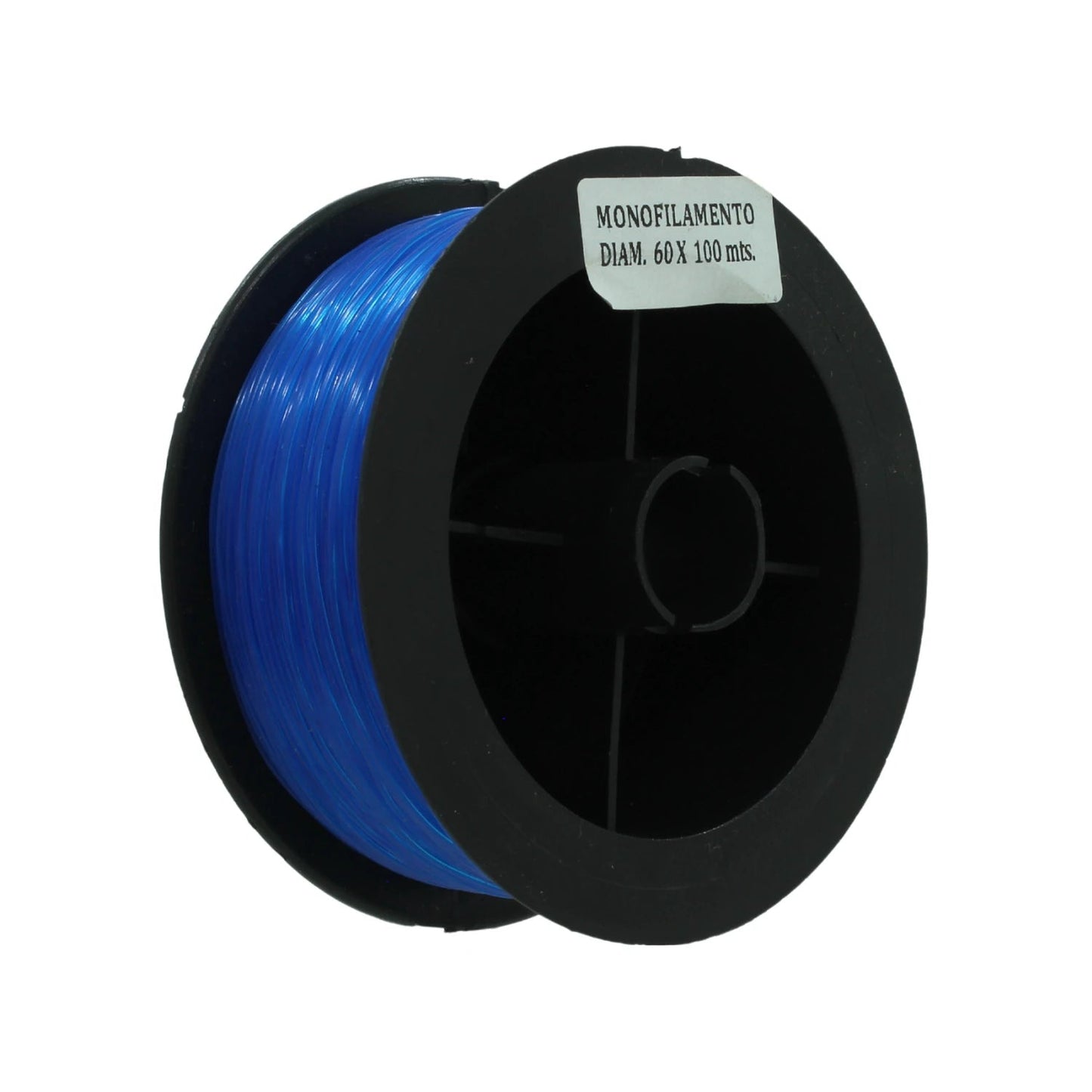 Hilo de pescar monofilamento azul en carrete, 0.60 mm de diámetro por 100 metros de largo