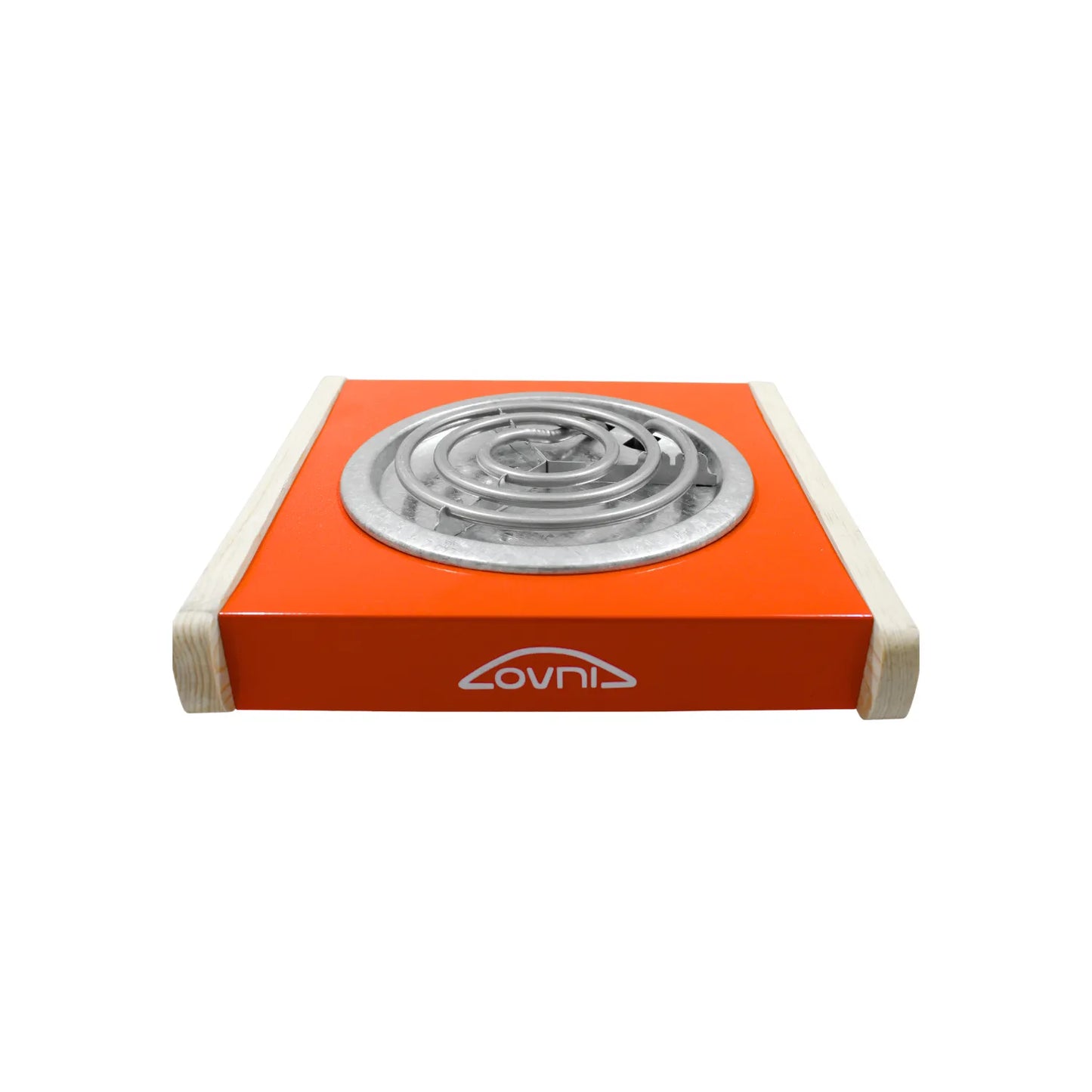 Encendedor de carbón eléctrico LOVNI naranja con placa en espiral metálica para encendido rápido de brasas.