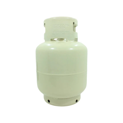 Tanque de gas LP 10 kg color crema, cilindro con capuchón protector, ideal para hogar y ferretería