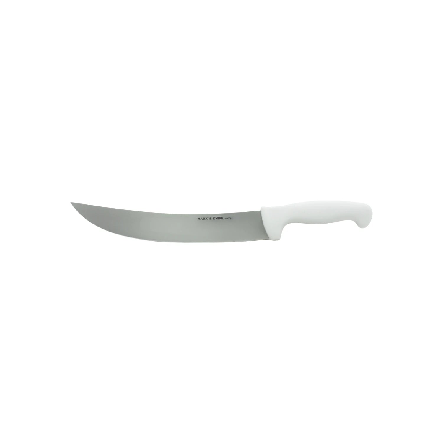 Cuchillo carnicero profesional Mark's Knife 10" hoja acero inoxidable mango blanco